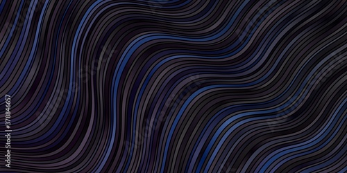 Dark BLUE vector background with bent lines. Colorful illustration with curved lines. Pattern for websites  landing pages.
