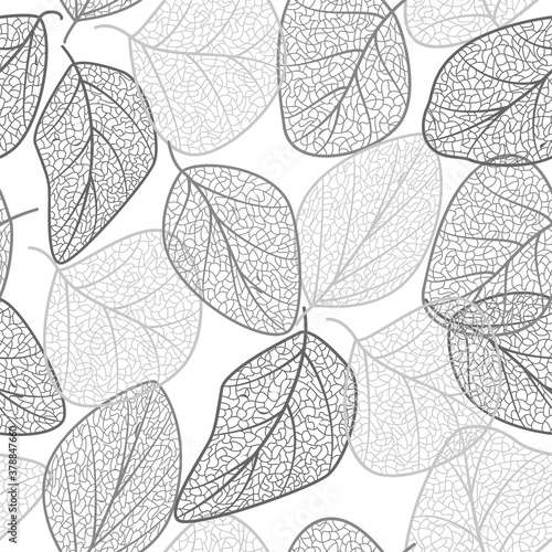 Seamless pattern with leaves vein. Vector illustration.