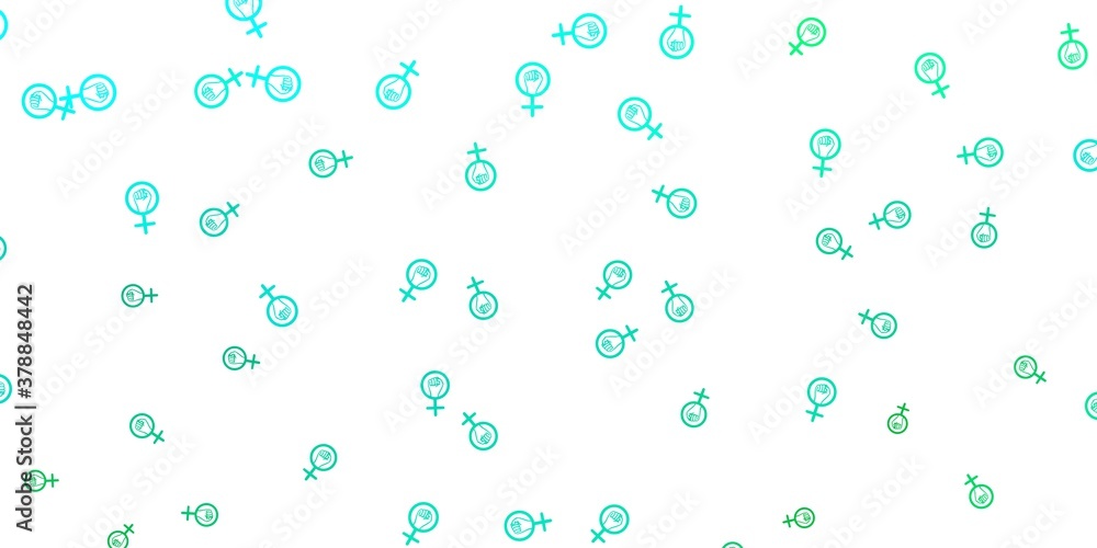 Light Green vector pattern with feminism elements. Light Green vector pattern with feminism elements.