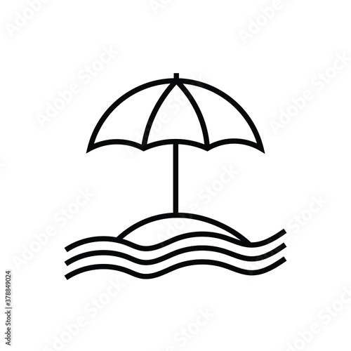 Beach umbrella icon isolated on a white background, sunbed and umbrella, sea, icon for vacationers, vector.