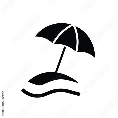 Beach umbrella icon isolated on a white background, sunbed and umbrella, sea, icon for vacationers, vector.