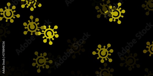 Dark green, yellow vector texture with disease symbols.