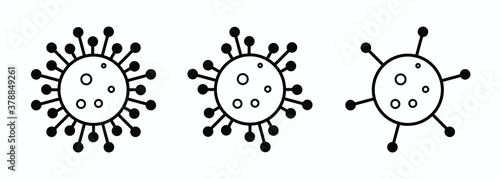 Virus icons. Coronavirus, COVID 19, 2019-signs of ncov. Vector illustration isolated on a white background