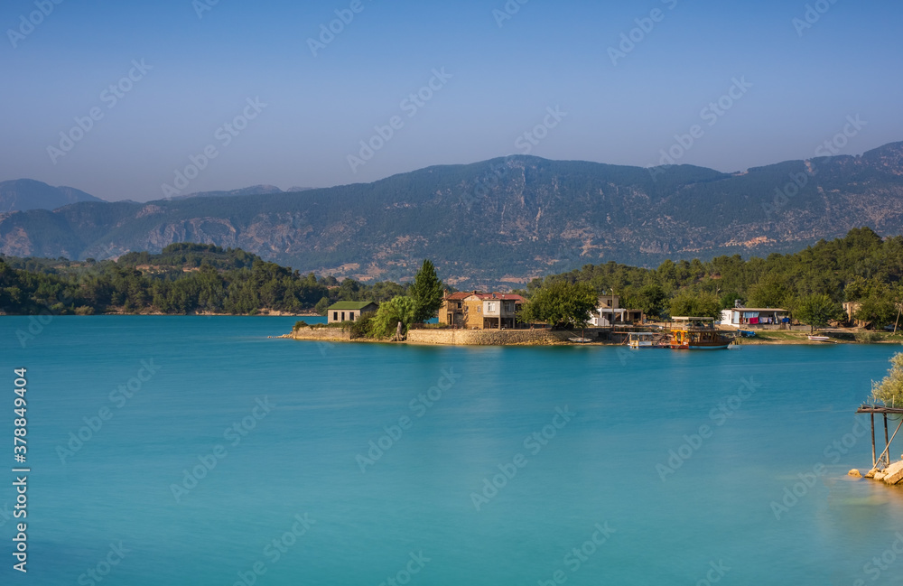 Green Lake in Green Canyon. Manavgat, Antalya, Turkey. Long exposure shot, july 2020