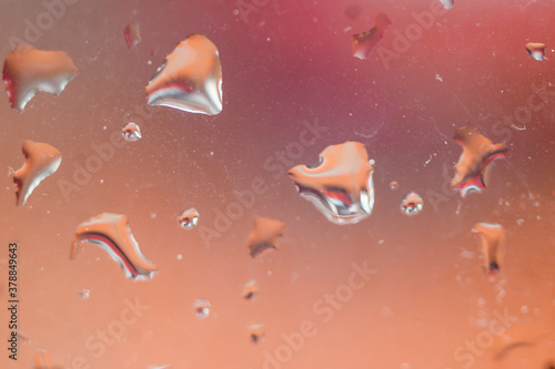 water drops on red background