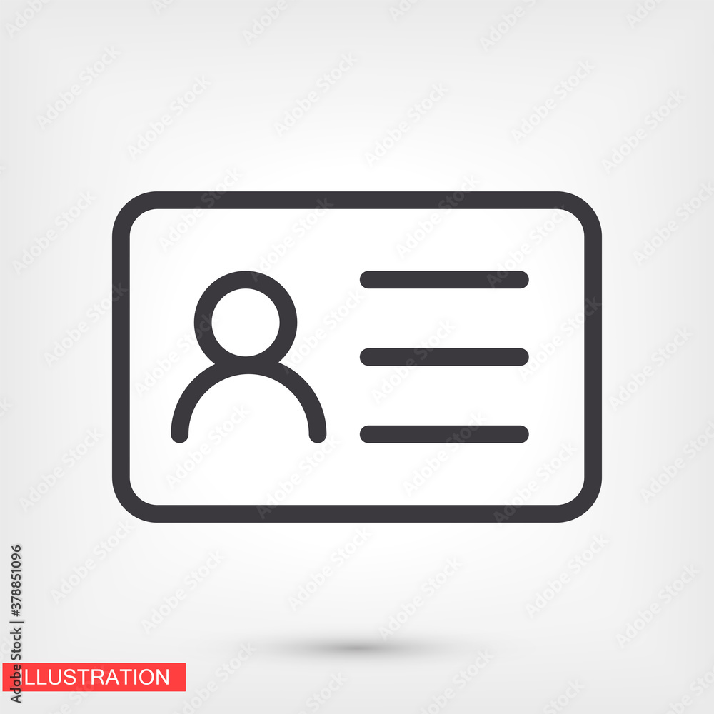 Identification card outline icon isolated on background. Identification card , Identification card logo,. Editable stroke. Vector illustration. Eps 10 Identification card Identification card outline icon isolated on background. Identification card , Identification card logo,. Editable stroke. Vector illustration. Eps 10 Identification card