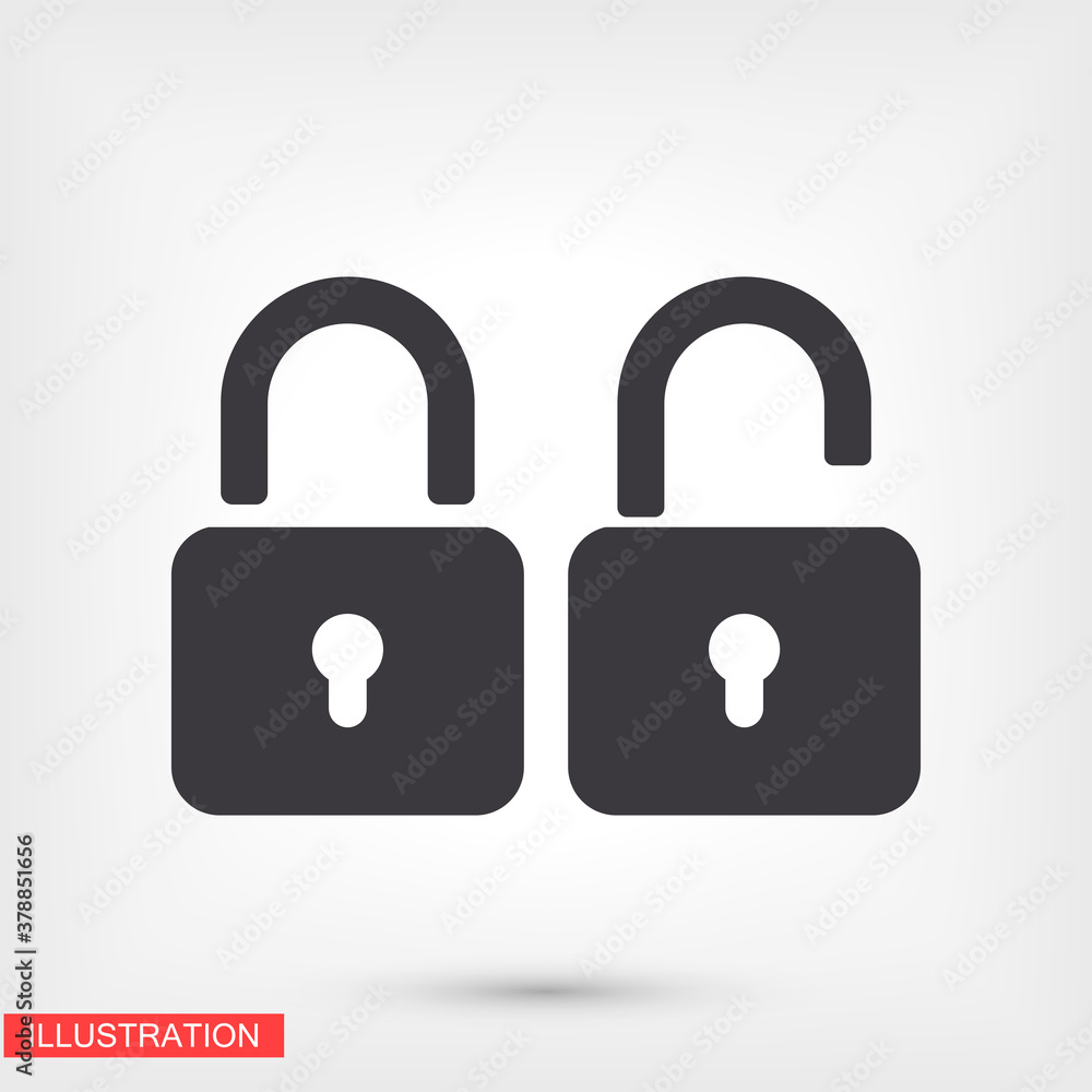 OPEN lock icon. Vector Eps 10 . Lorem Ipsum Flat Design padlock OPEN lock icon. Vector Eps 10 . Lorem Ipsum Flat Design padlock