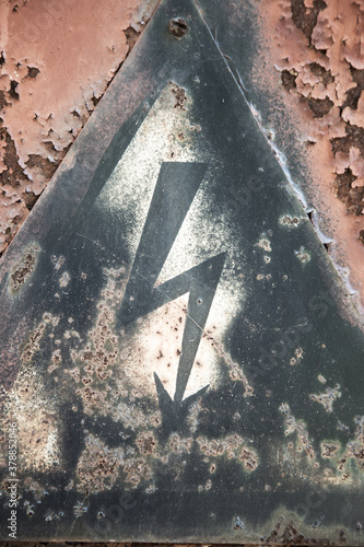 Abstract concrete, weathered with cracks and scratches. Remains of paint different colors on wall. Landscape style. Grunge Concrete Surface. Great background or texture.