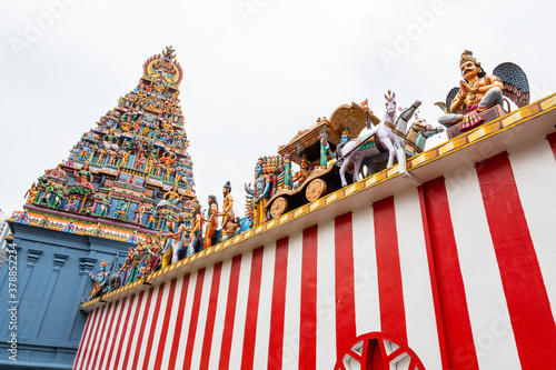 Low angle view of Sri Veeramakaliamman Temple in Singapore photo