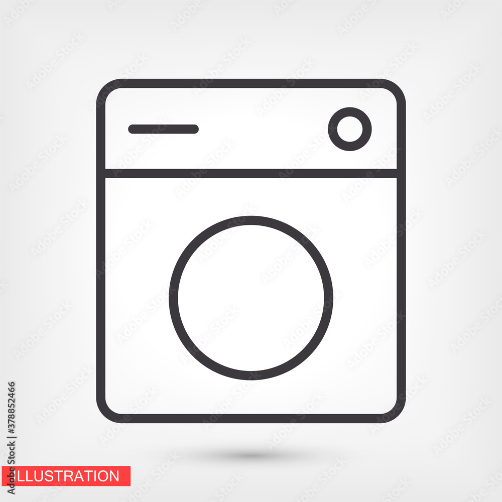 Washing machine icon. Vector Eps 10 Flat Design wash home housework Washing machine icon. Vector Eps 10 Flat Design wash home housework