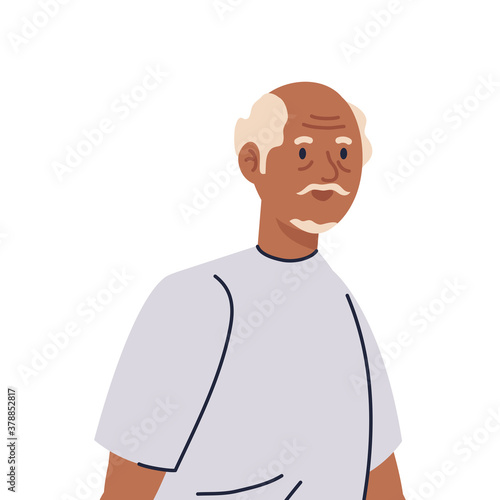 Senior man cartoon design, grandfather and old male person theme Vector illustration
