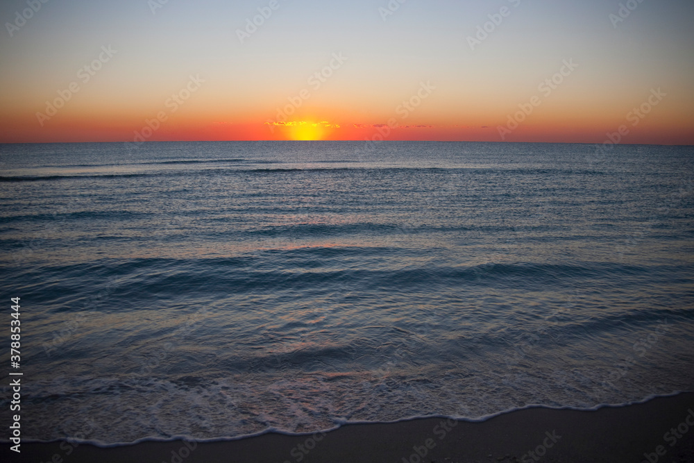 Sunset over the ocean, Miami Beach, Florida, USA