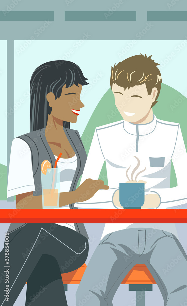 Couple sitting together at a table Couple sitting together at a table