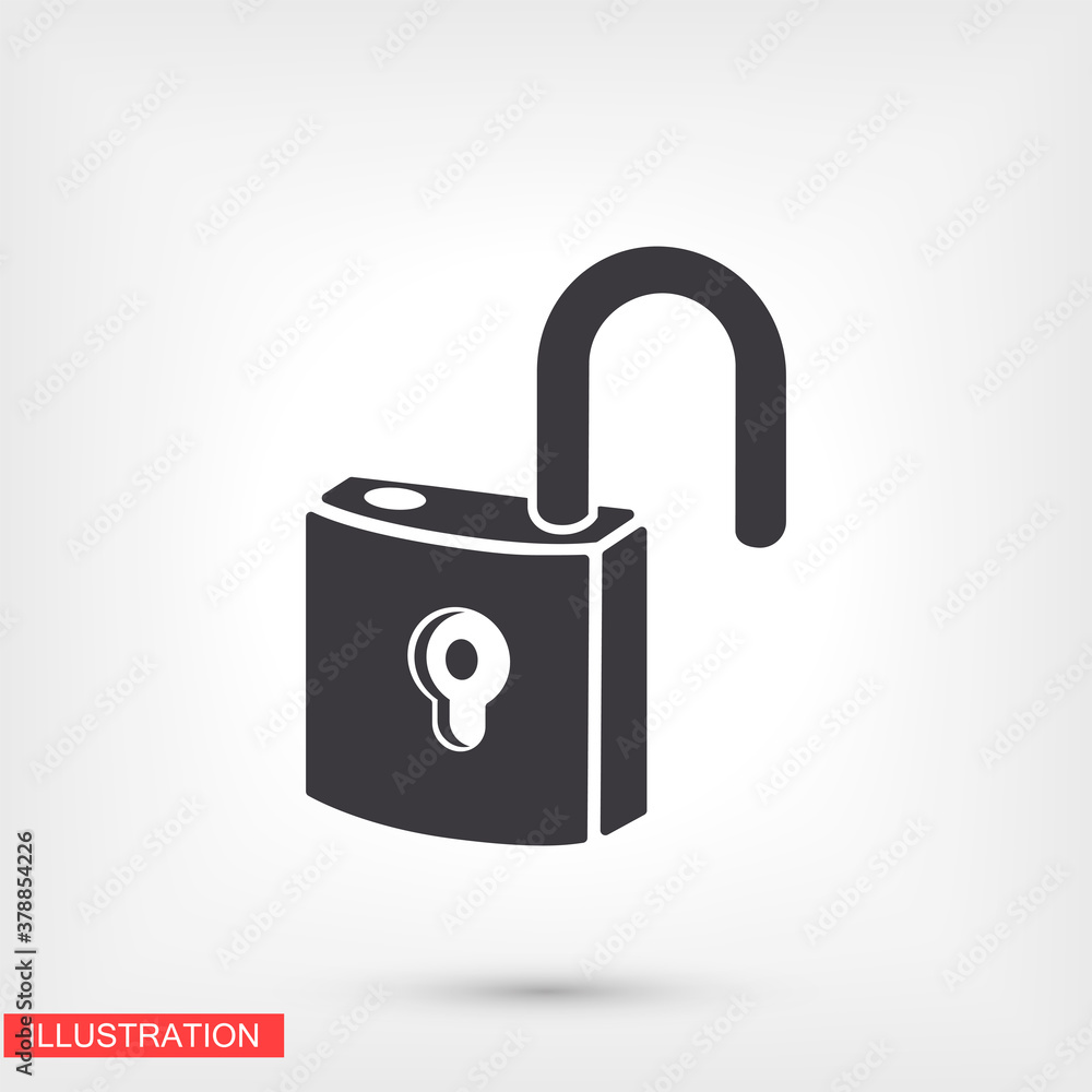 OPEN lock icon. Vector Eps 10 . Lorem Ipsum Flat Design padlock OPEN lock icon. Vector Eps 10 . Lorem Ipsum Flat Design padlock