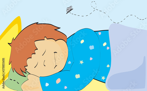 Close-up of a boy sleeping photo