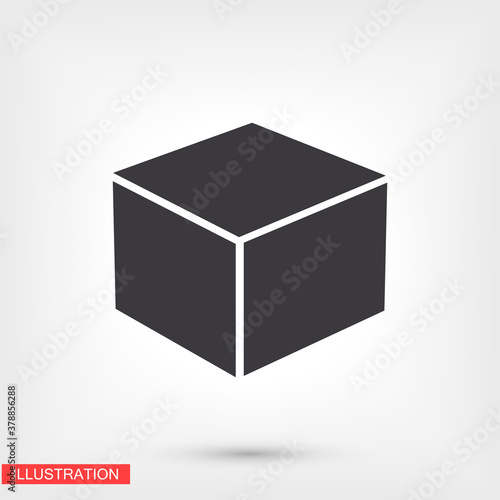 Cube icon. square. box. vector cube. drawer icon. cube in a flat style. eps 10 drawer icon