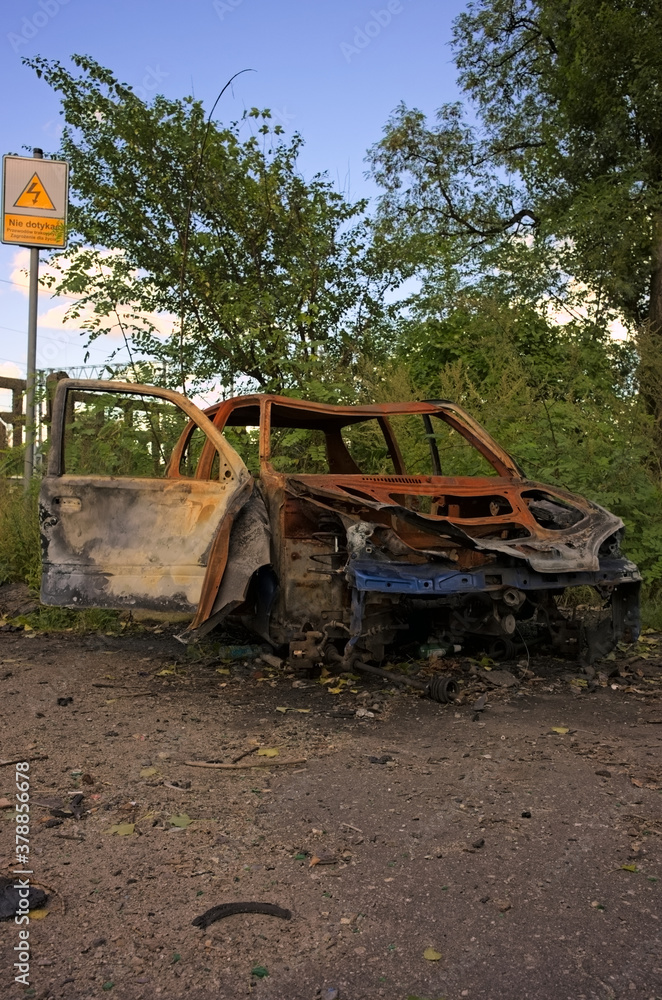 Destroyed car