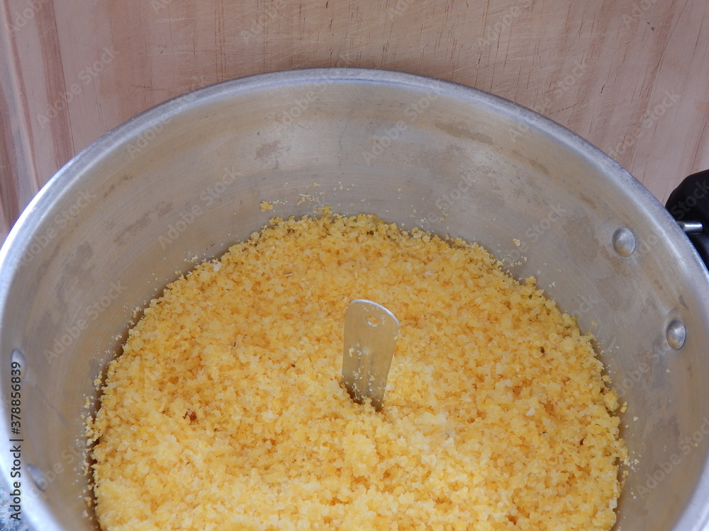 Fototapeta Traditional Brazilian couscous (cuscus/cuscuz). Tropical