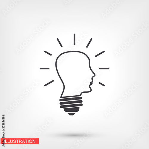 Head and sweetheart icon, head light. User silhouette symbol for your website design Head, logo, application, user interface . Vector illustration, EPS 10 skull. line