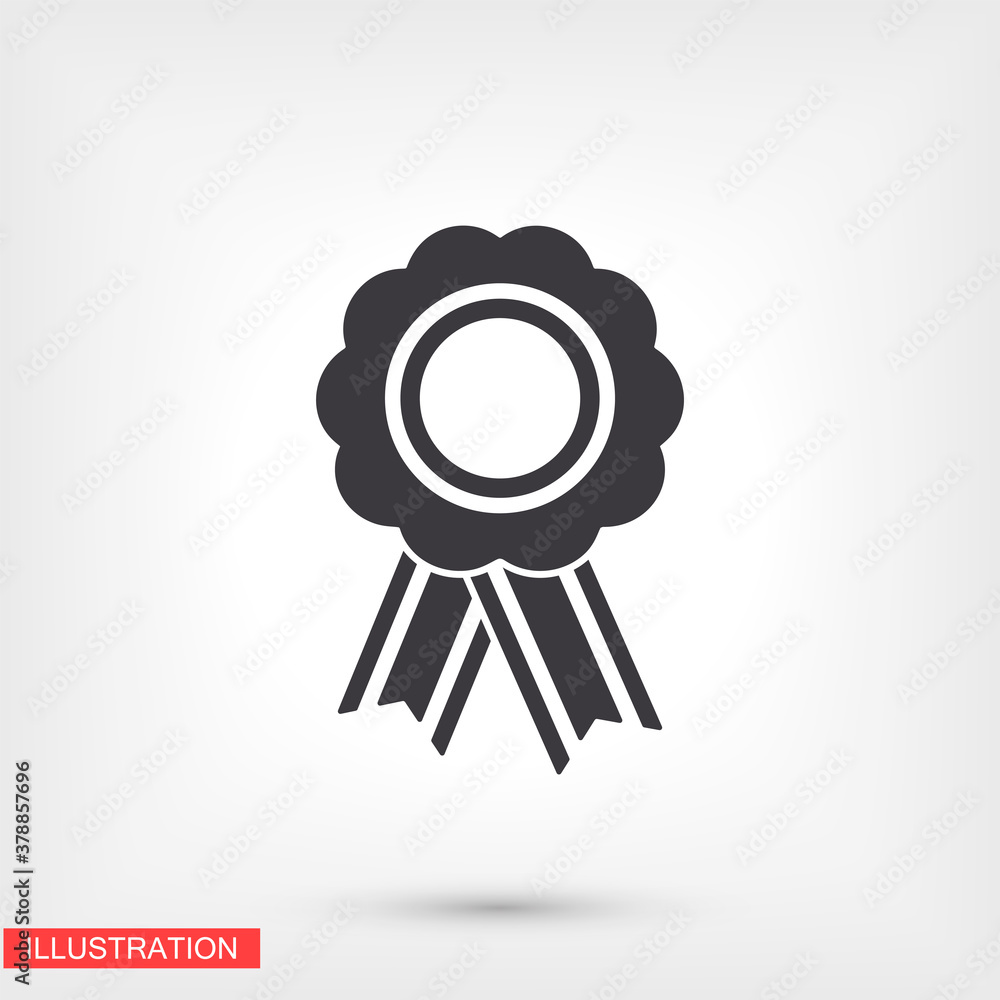 badge with ribbons icon. Vector Eps 10 . Lorem Ipsum Flat Design badge with ribbons icon. Vector Eps 10 . Lorem Ipsum Flat Design