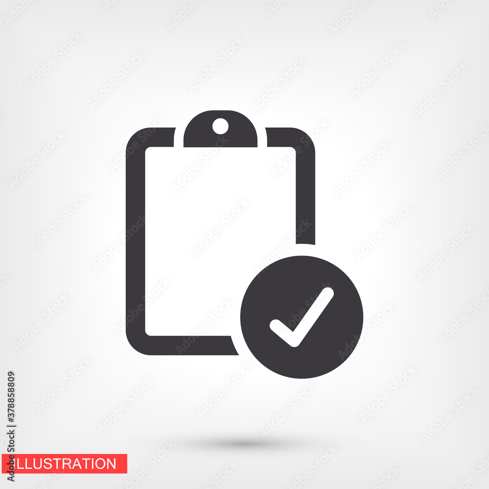 notebook. note sheet. medical form to fill out with a check mark. Form. sheet. confirmed. flat design. the work is done for your use for your purposes and purposes. eps 10 icons vector notebook. note sheet. medical form to fill out with a check mark. Form. sheet. confirmed. flat design. the work is done for your use for your purposes and purposes. eps 10 icons vector