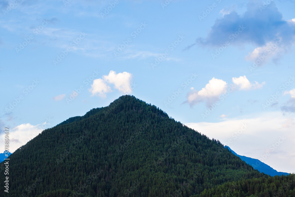 Mountain peak with forest, Tusheti, Georgia Mountain peak with forest, Tusheti, Georgia