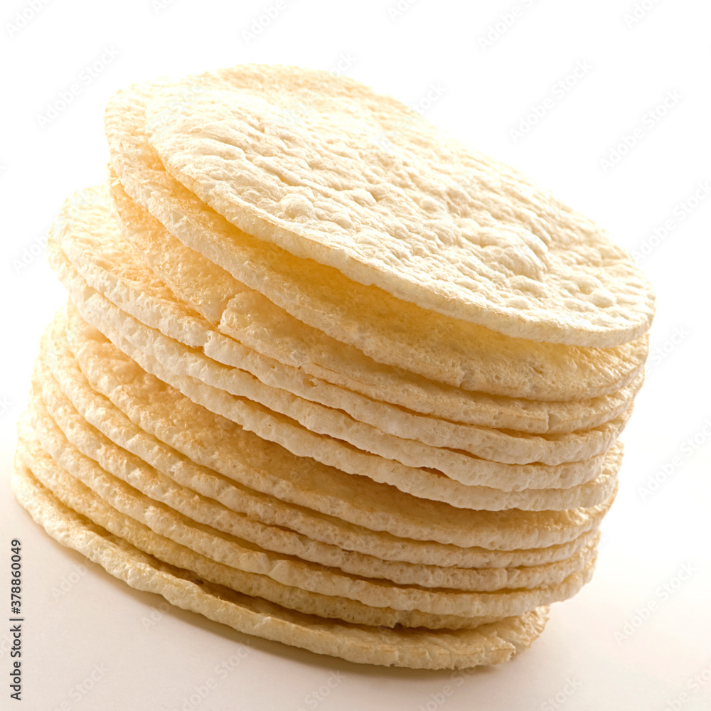 Close-up of a stack of tortilla Close-up of a stack of tortilla