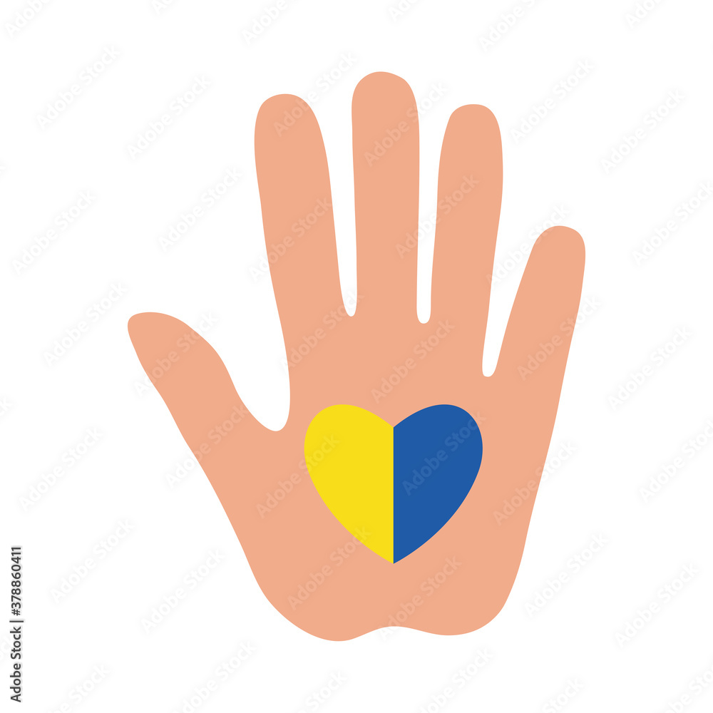 Obraz premium down syndrome heart in hand flat style icon design, disability support and solidarity theme Vector illustration