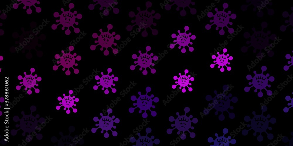 Dark pink vector template with flu signs. Dark pink vector template with flu signs.