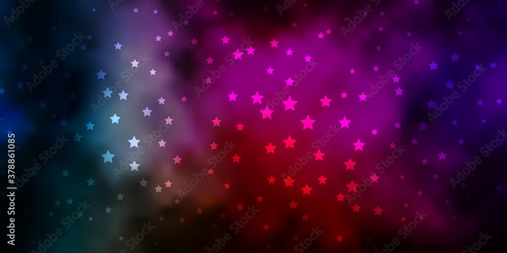 Dark Multicolor vector layout with bright stars. Modern geometric abstract illustration with stars. Design for your business promotion.