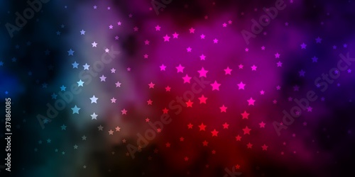 Dark Multicolor vector layout with bright stars. Modern geometric abstract illustration with stars. Design for your business promotion.