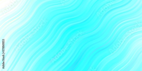 Light Blue, Green vector background with bent lines. Illustration in halftone style with gradient curves. Template for cellphones. © Guskova