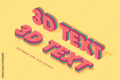 decorative 3d text Font and Alphabet vector