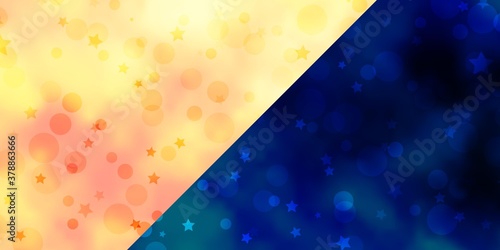 Vector template with circles, stars. Colorful illustration with gradient dots, stars. Design for wallpaper, fabric makers.