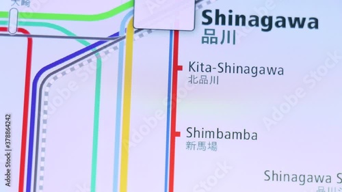 Metro Map of Tokyo city - timelapse footage