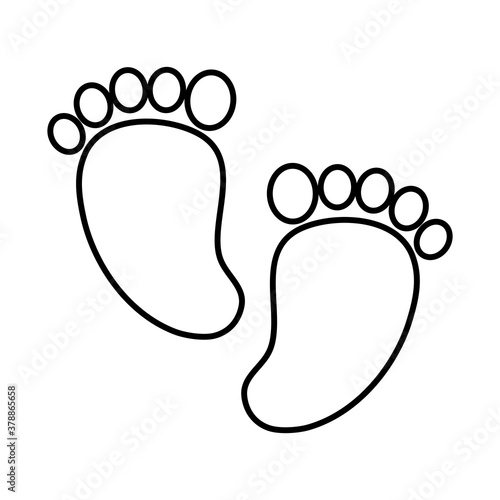 footprints line style icon design, Toes body human anatomy health foot medical and people theme Vector illustration