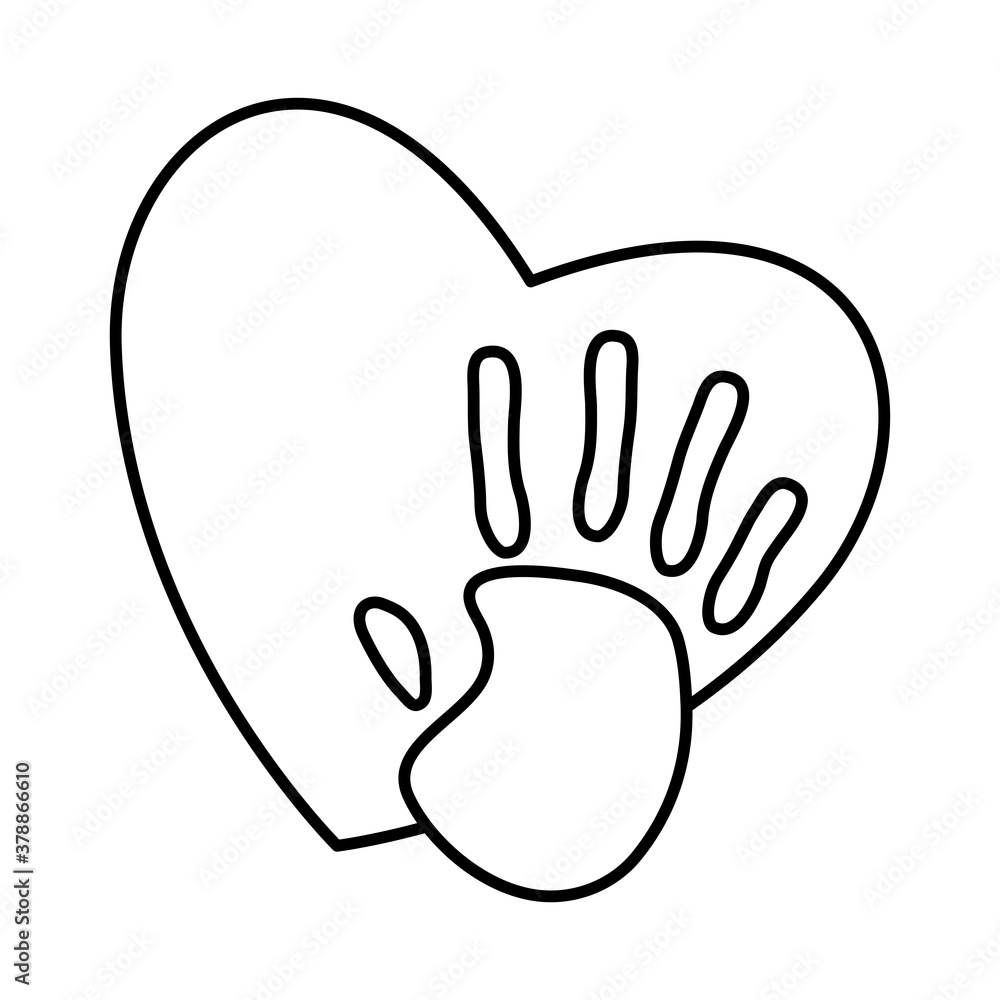 Heart with hand line style icon design of love passion and romantic theme Vector illustration Heart with hand line style icon design of love passion and romantic theme Vector illustration