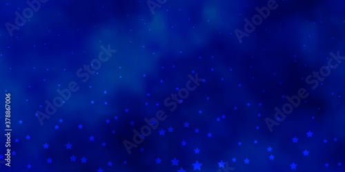 Dark BLUE vector background with colorful stars. Blur decorative design in simple style with stars. Pattern for websites  landing pages.