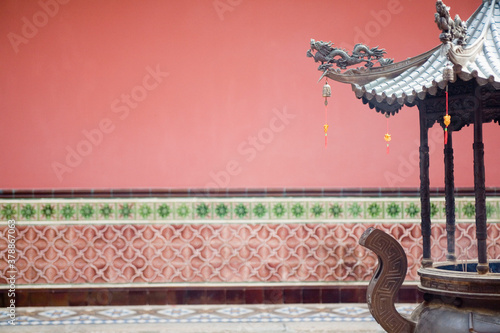 Decorative urn in a temple photo