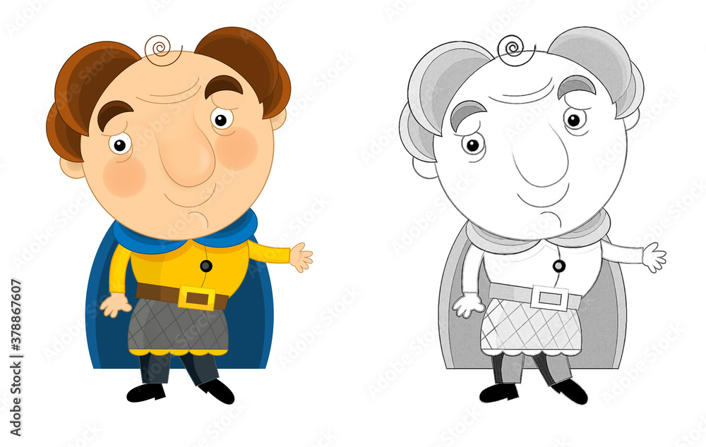 cartoon scene with king knight standing and doing something illustration cartoon scene with king knight standing and doing something illustration