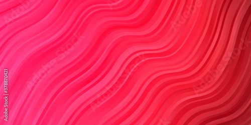 Light Red vector background with wry lines. Colorful abstract illustration with gradient curves. Smart design for your promotions.