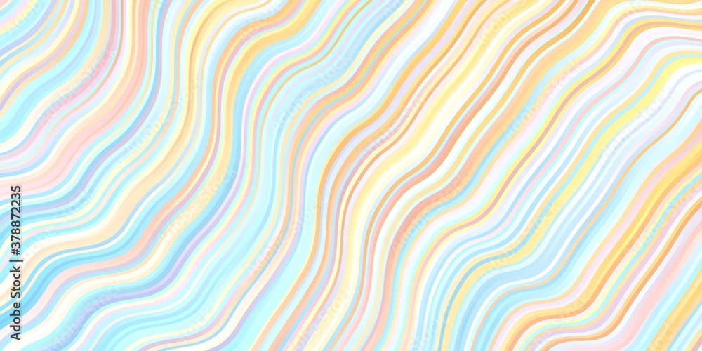 Light Blue, Yellow vector template with curved lines. Colorful illustration in abstract style with bent lines. Smart design for your promotions.