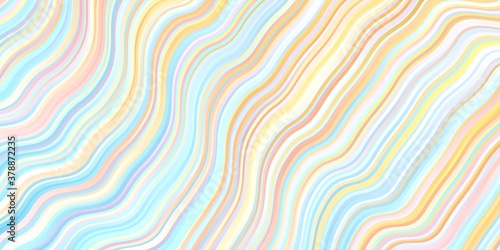 Light Blue, Yellow vector template with curved lines. Colorful illustration in abstract style with bent lines. Smart design for your promotions.