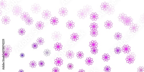 Light Purple vector natural backdrop with flowers. © Guskova