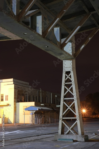 Railyard at night