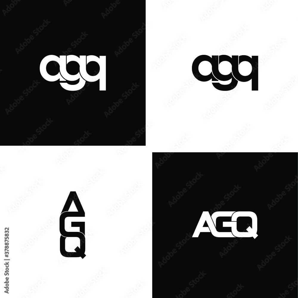 agq lettering initial monogram logo design set agq lettering initial monogram logo design set