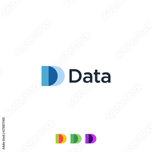 logo letters D Data Logo with Set Color