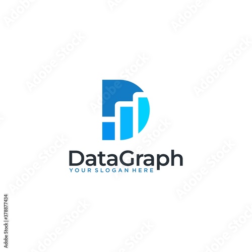 logo letters D Data Graph design vector for financial/business logo