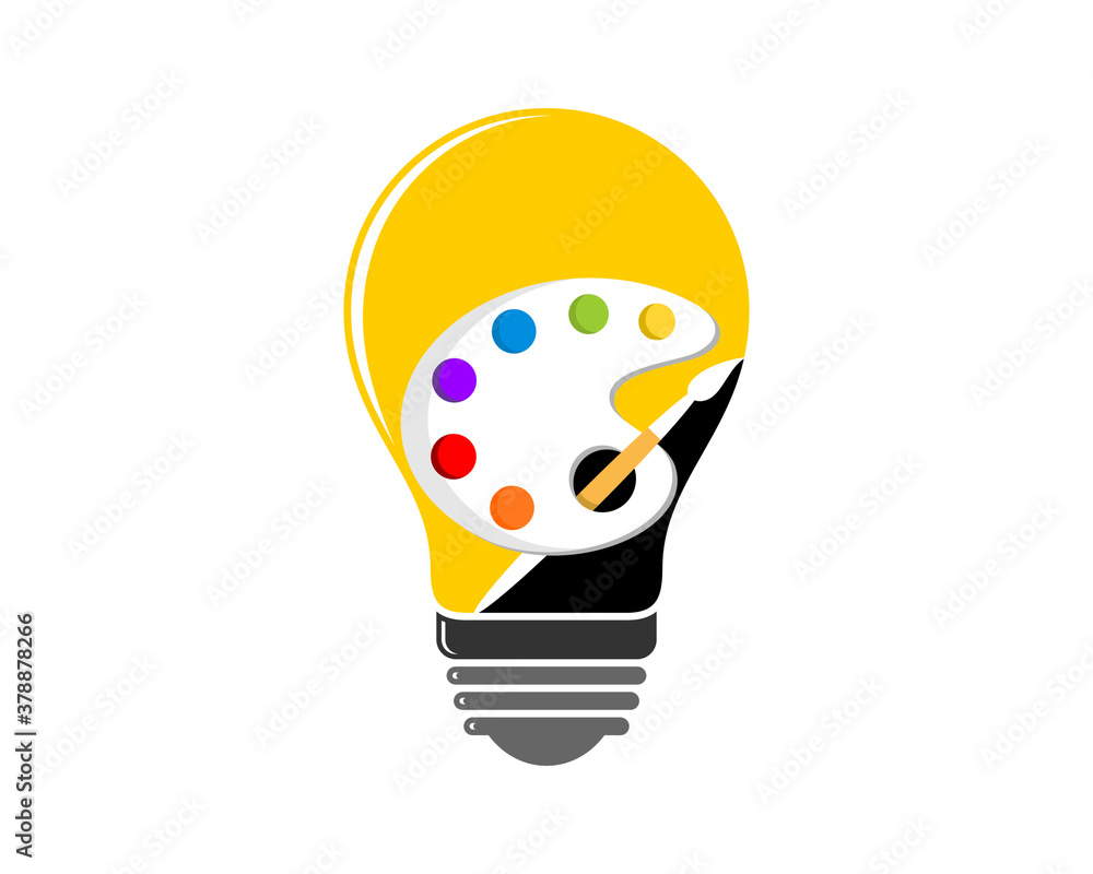 Fototapeta premium Light bulb with color palette inside