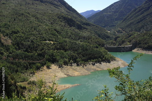  Embalse de Bubal y tirolina. Hoz de Jaca. Huesca. Pirineos photo